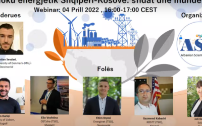 Webinar : Blloku energjetik Shqipëri-Kosovë: sfidat dhe mundësitë , April 2022